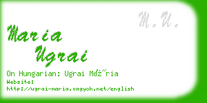 maria ugrai business card